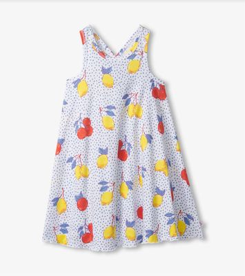 Fresh Citrus White Trapeze Dress