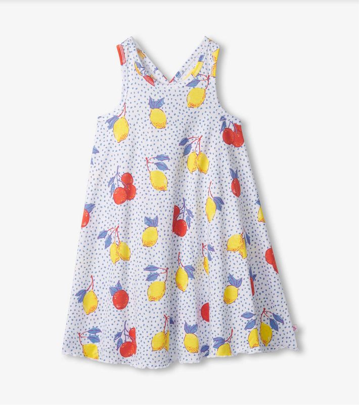 Fresh Citrus White Trapeze Dress