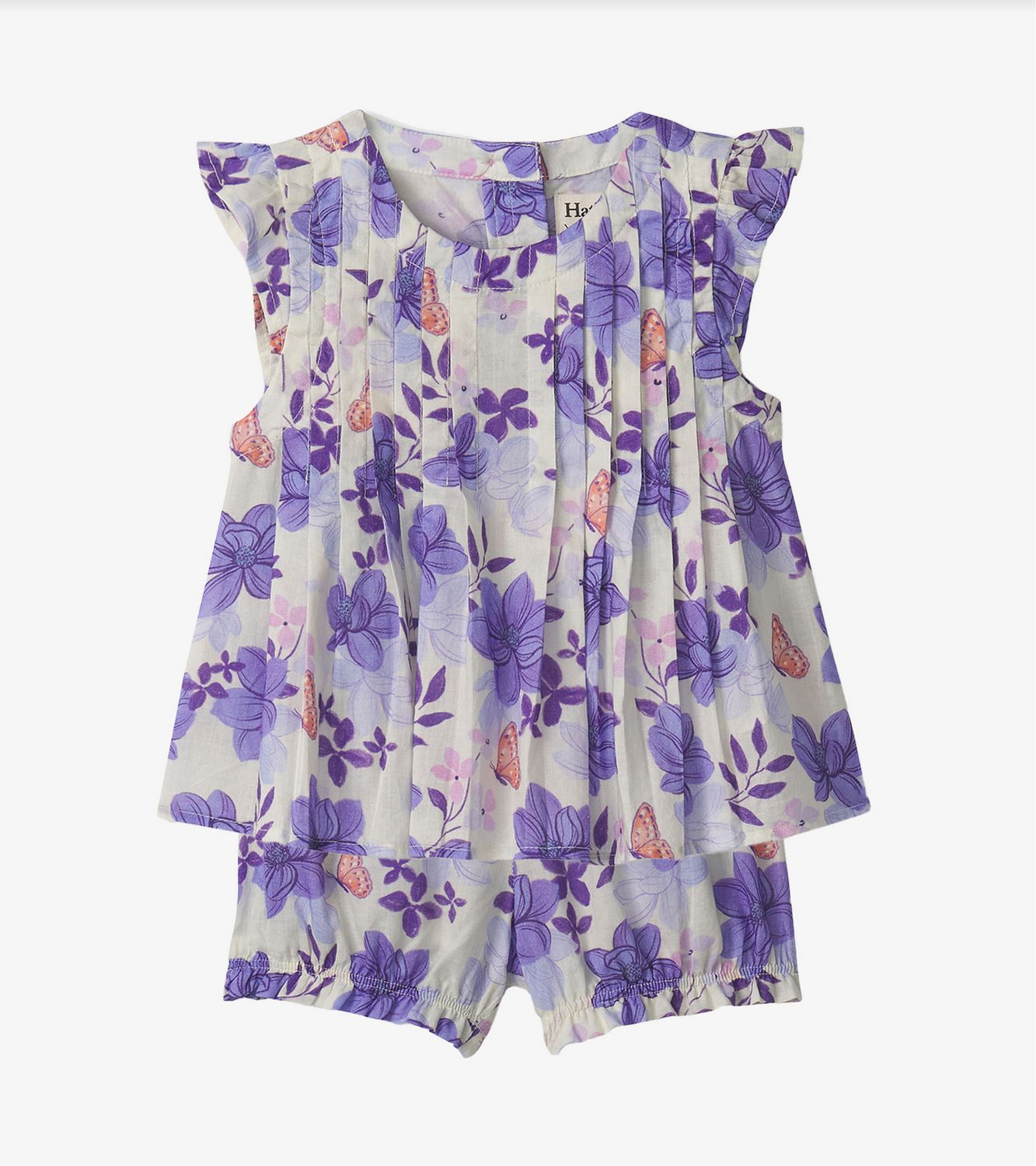 Painted Magnolias Pin Tuck Short Set