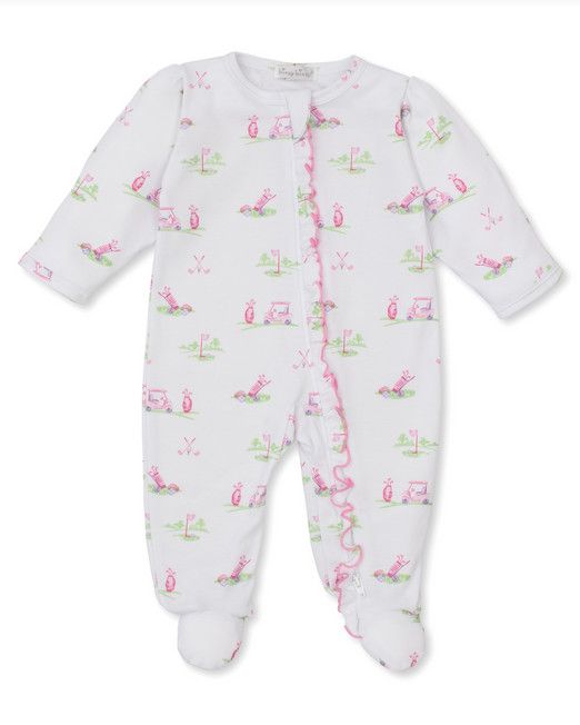 Pink+White Fairway Zip Footie