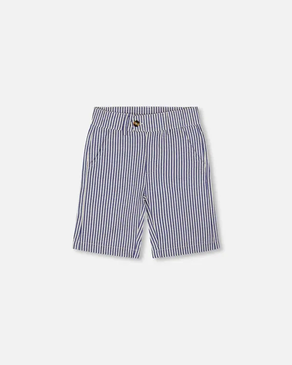 Striped Mazarine Blue Bermuda Short