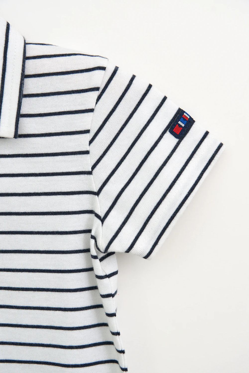 White Striped Polo Romper