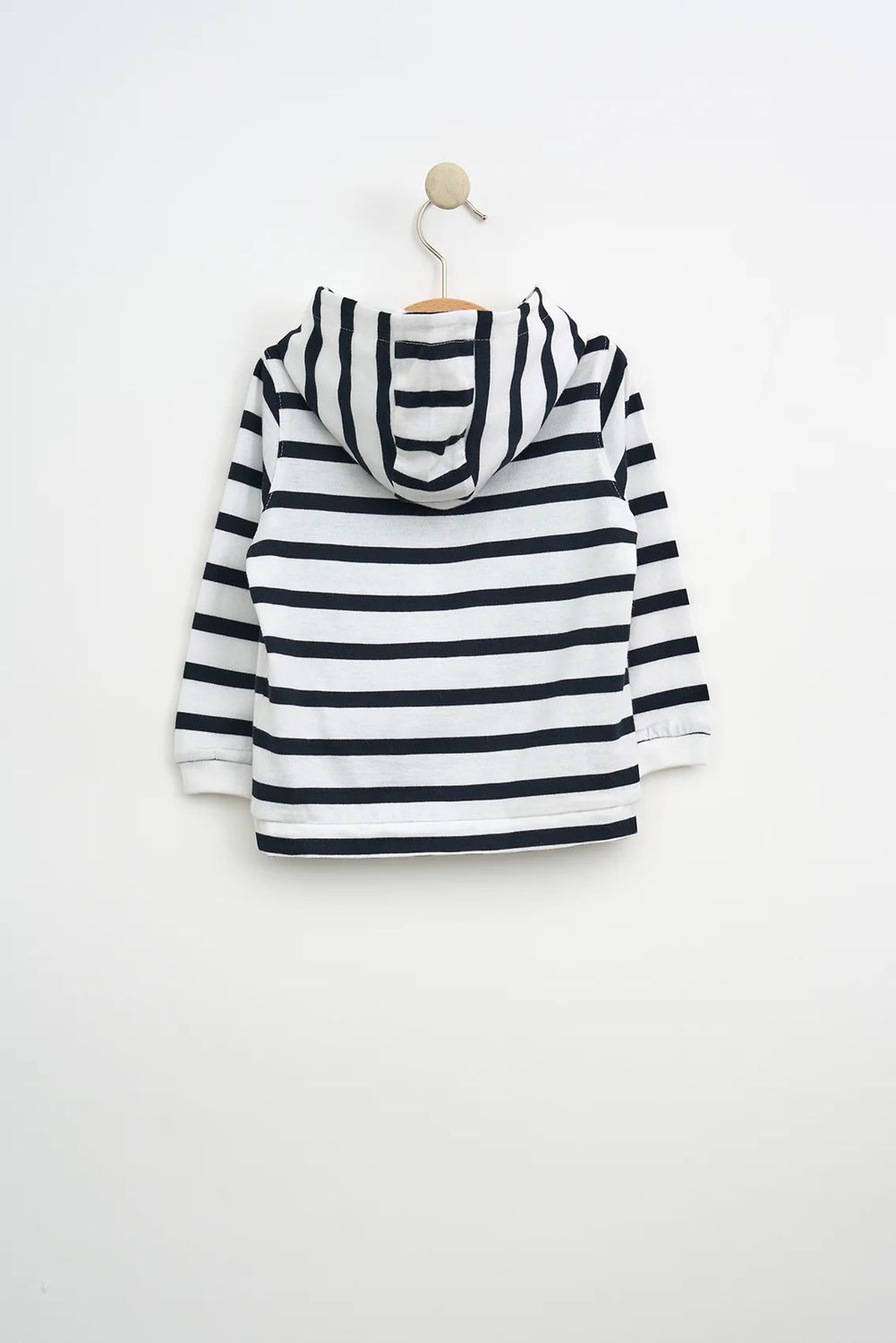 White+ Navy Striped Sweatshirt with Front Pocket