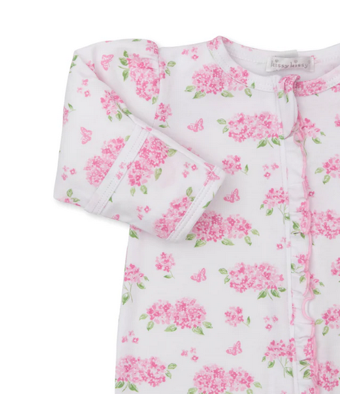 Heavenly Hydrangeas Pink Zip Footie