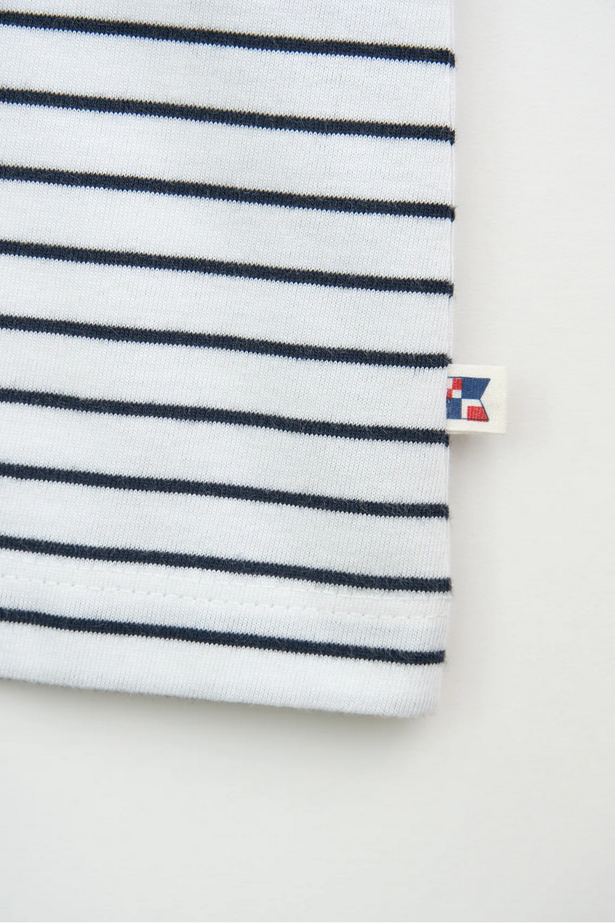 White+Navy Striped Anchor Tee