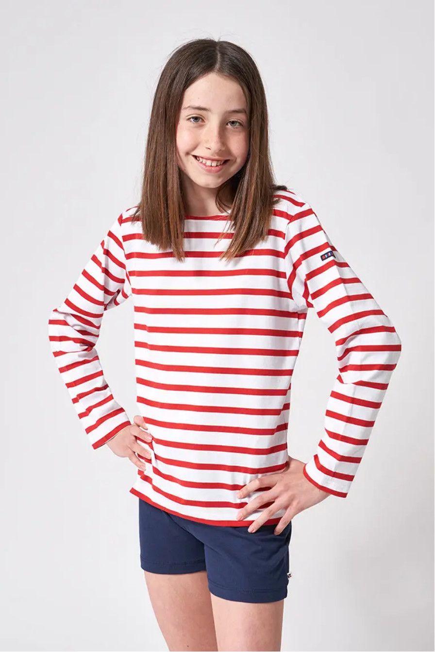 Red+White Longsleeve Striped Tee