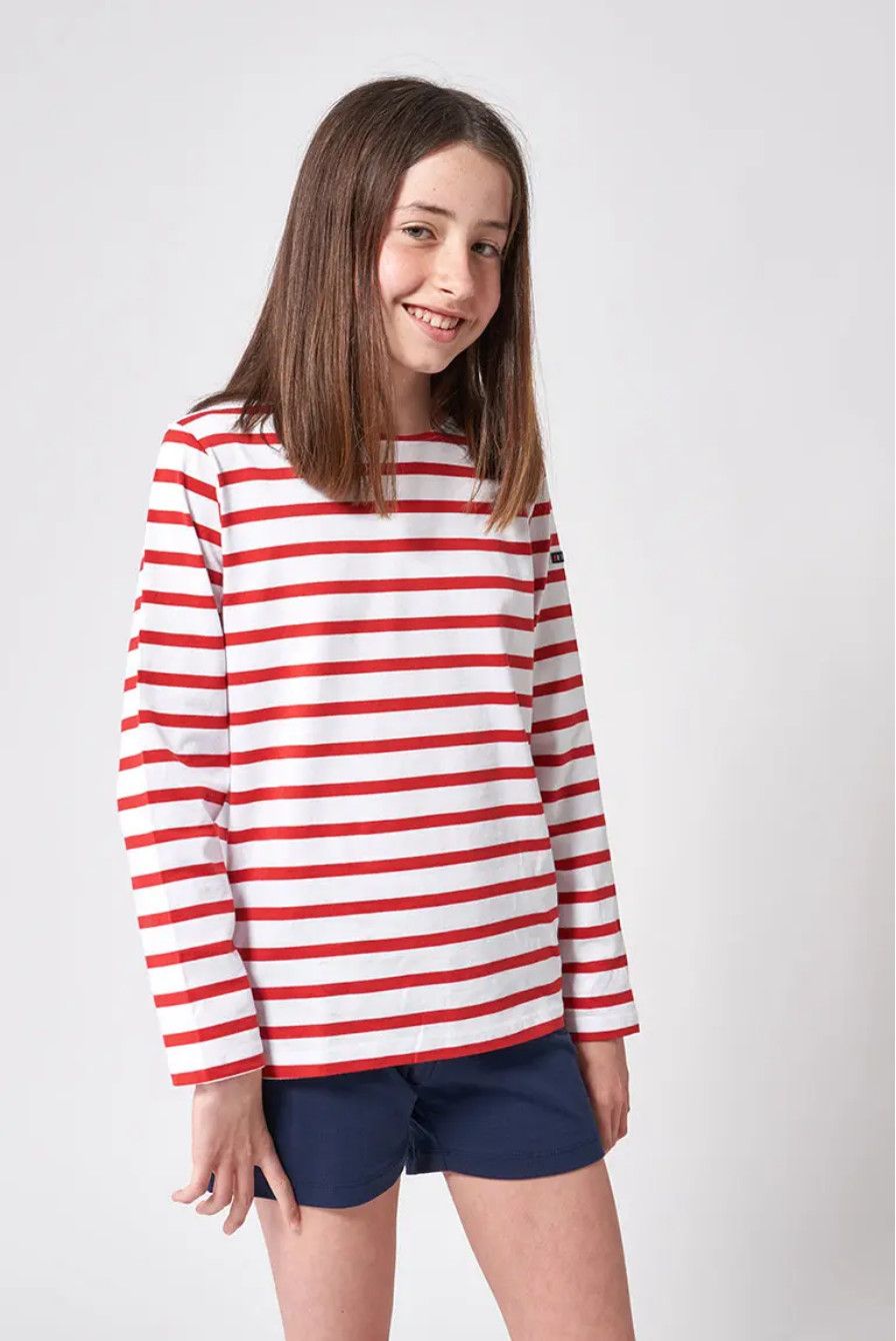 Red+White Longsleeve Striped Tee