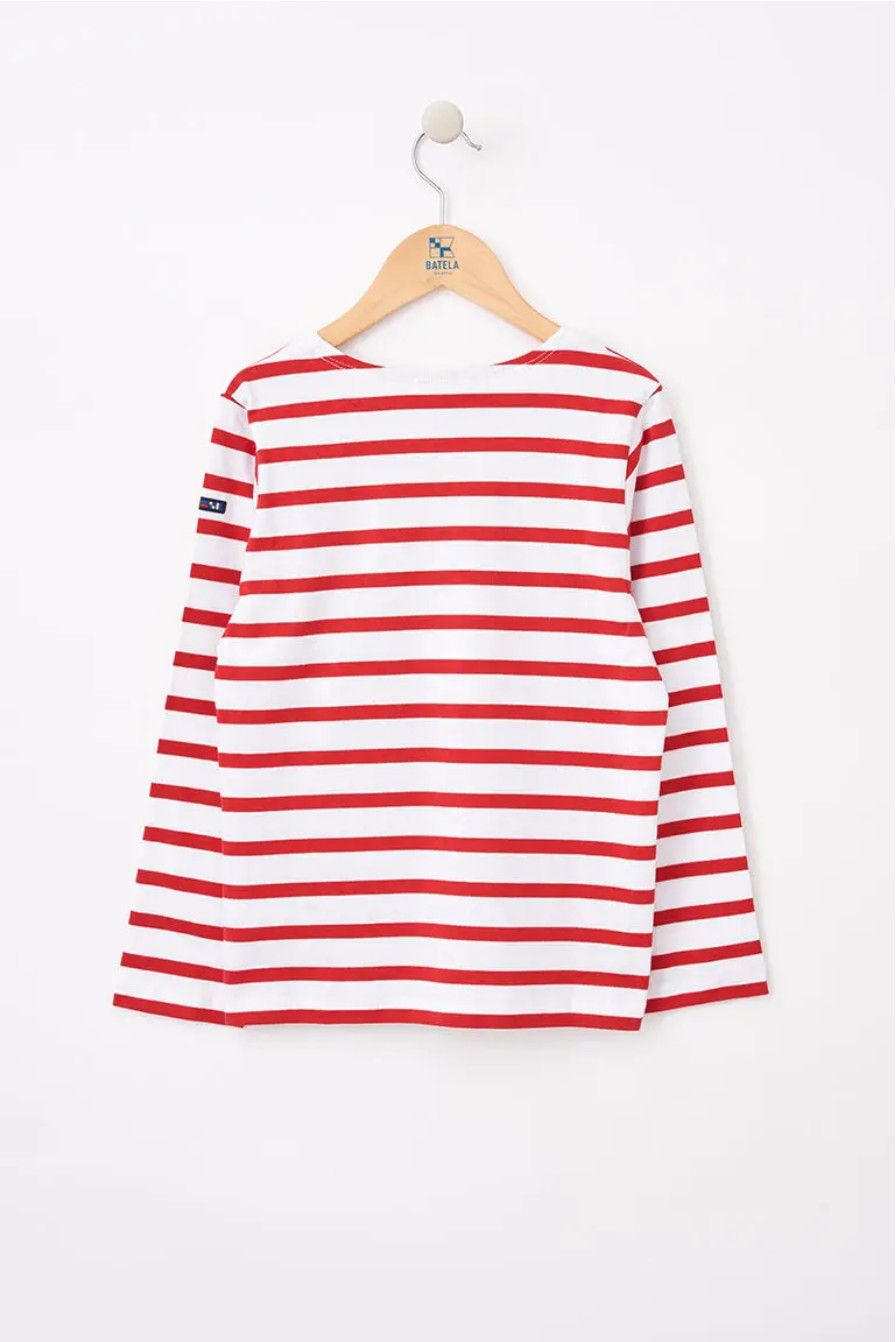 Red+White Longsleeve Striped Tee