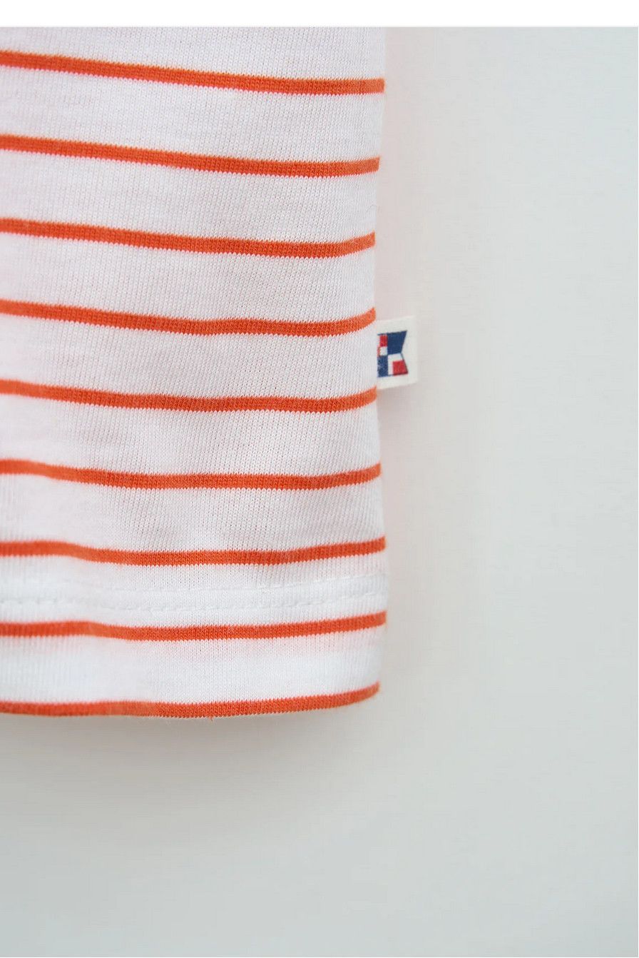 Orange+White Striped Anchor Tee 