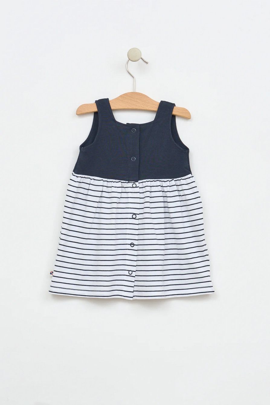 White+ Navy Strap Dress