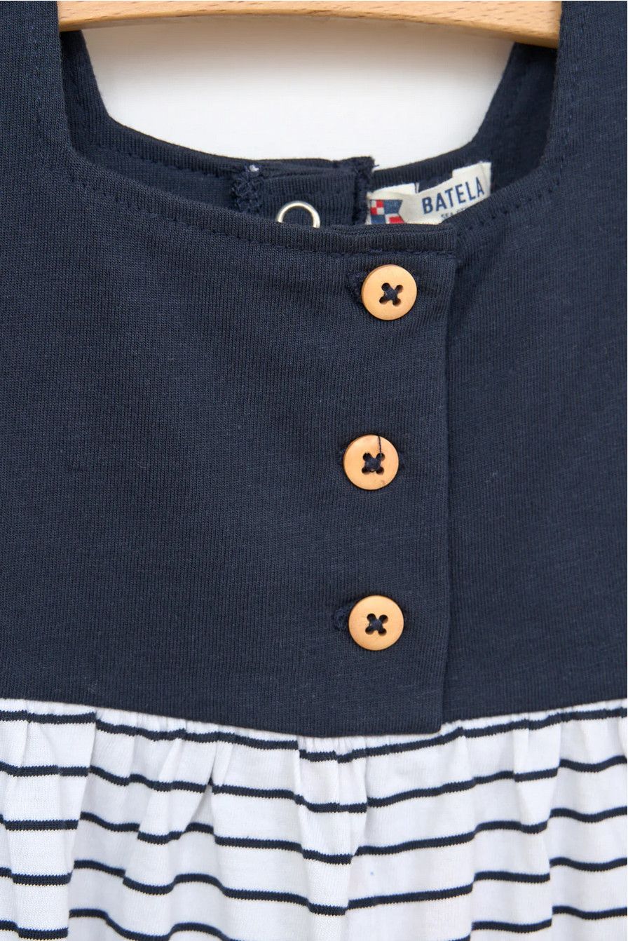 White+ Navy Strap Dress