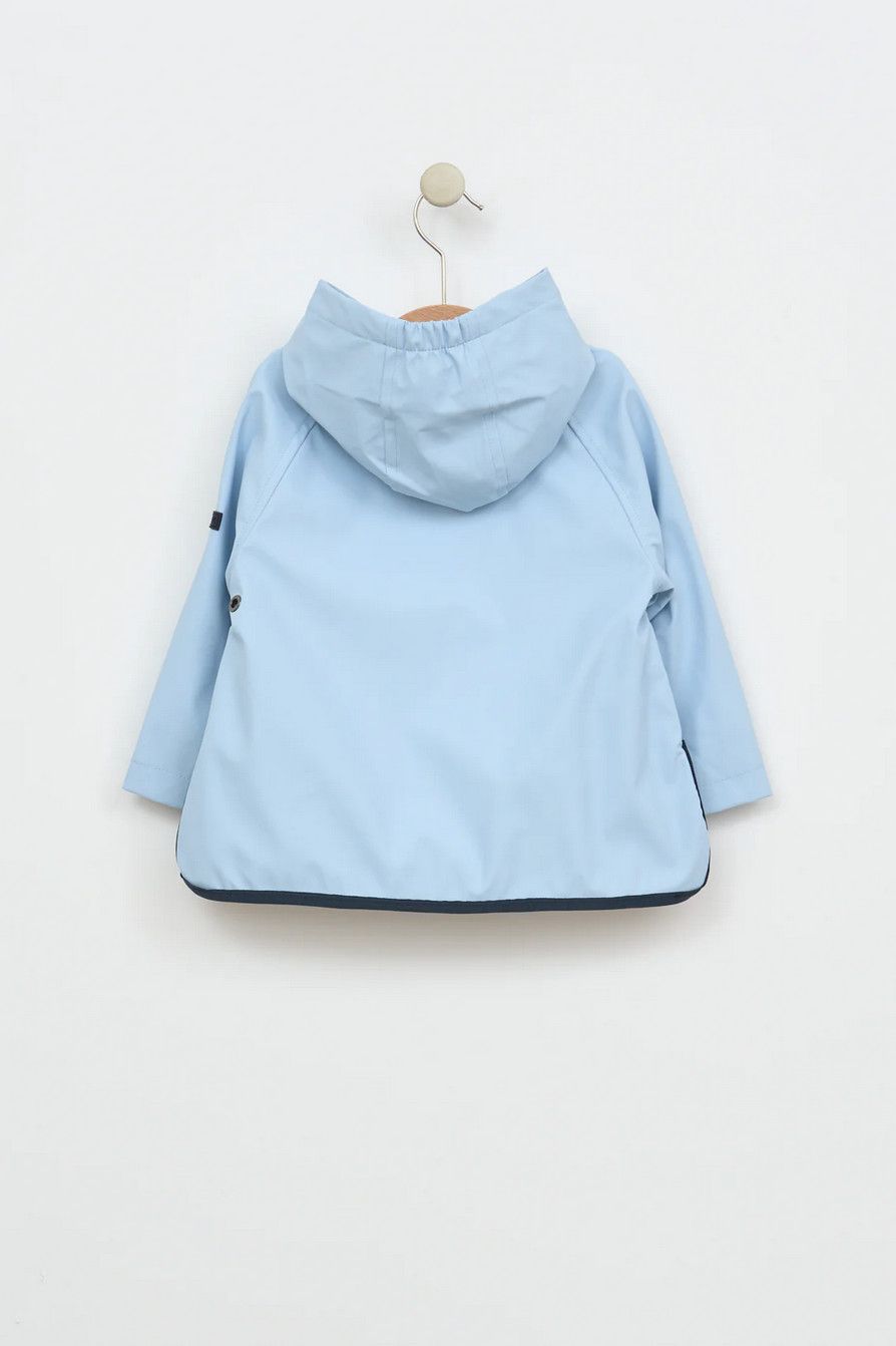 Light Blue Raincoat with Whale Pockets