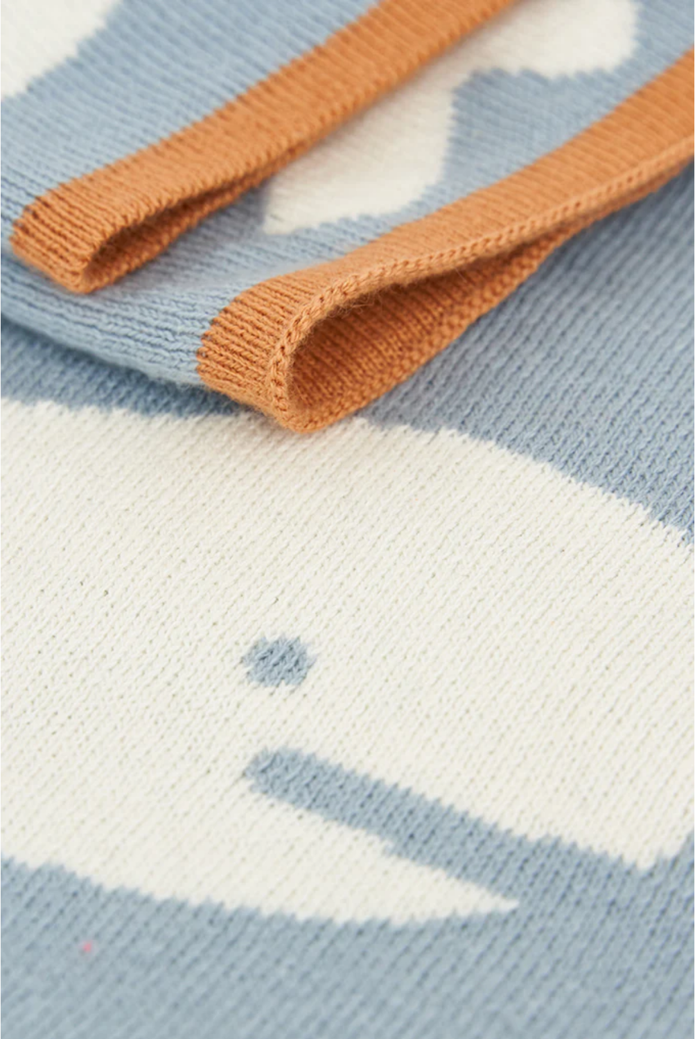 Reversible Blue+Cream Whale Blanket