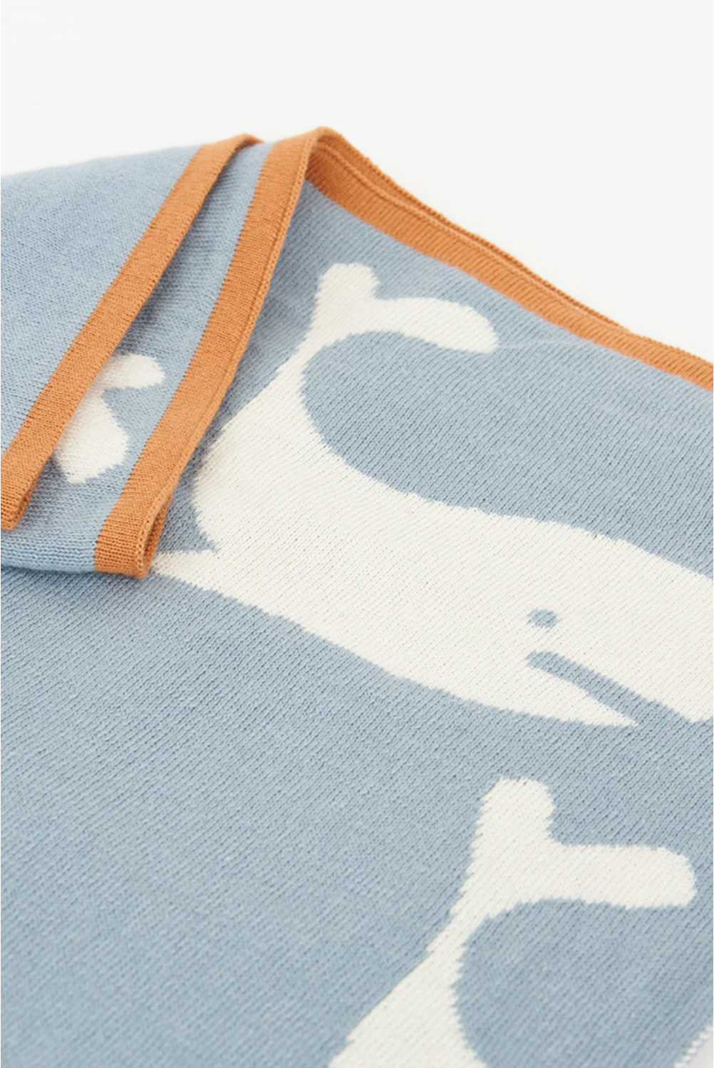 Reversible Blue+Cream Whale Blanket