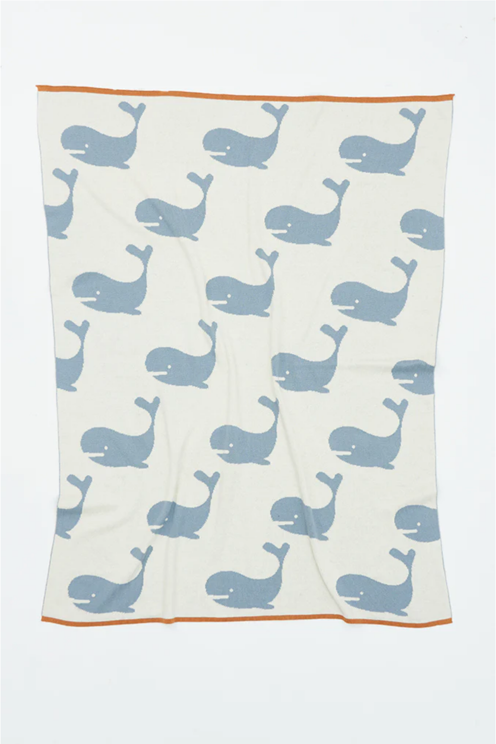 Reversible Blue+Cream Whale Blanket