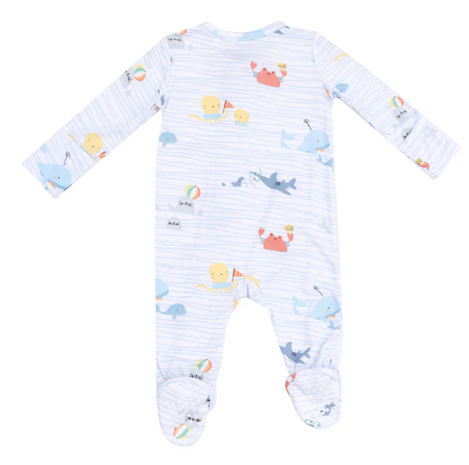 Sea Stripes Zip Footie