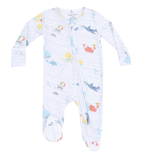 Sea Stripes Zip Footie