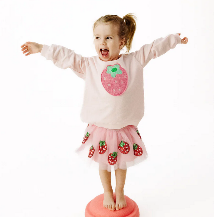 Strawberry Swiss Dot Tutu Skirt
