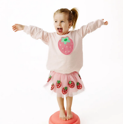 Strawberry Swiss Dot Tutu Skirt