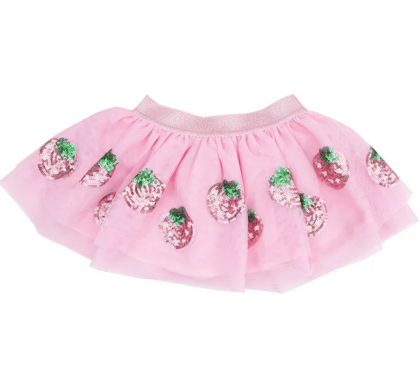 Strawberry Swiss Dot Tutu Skirt