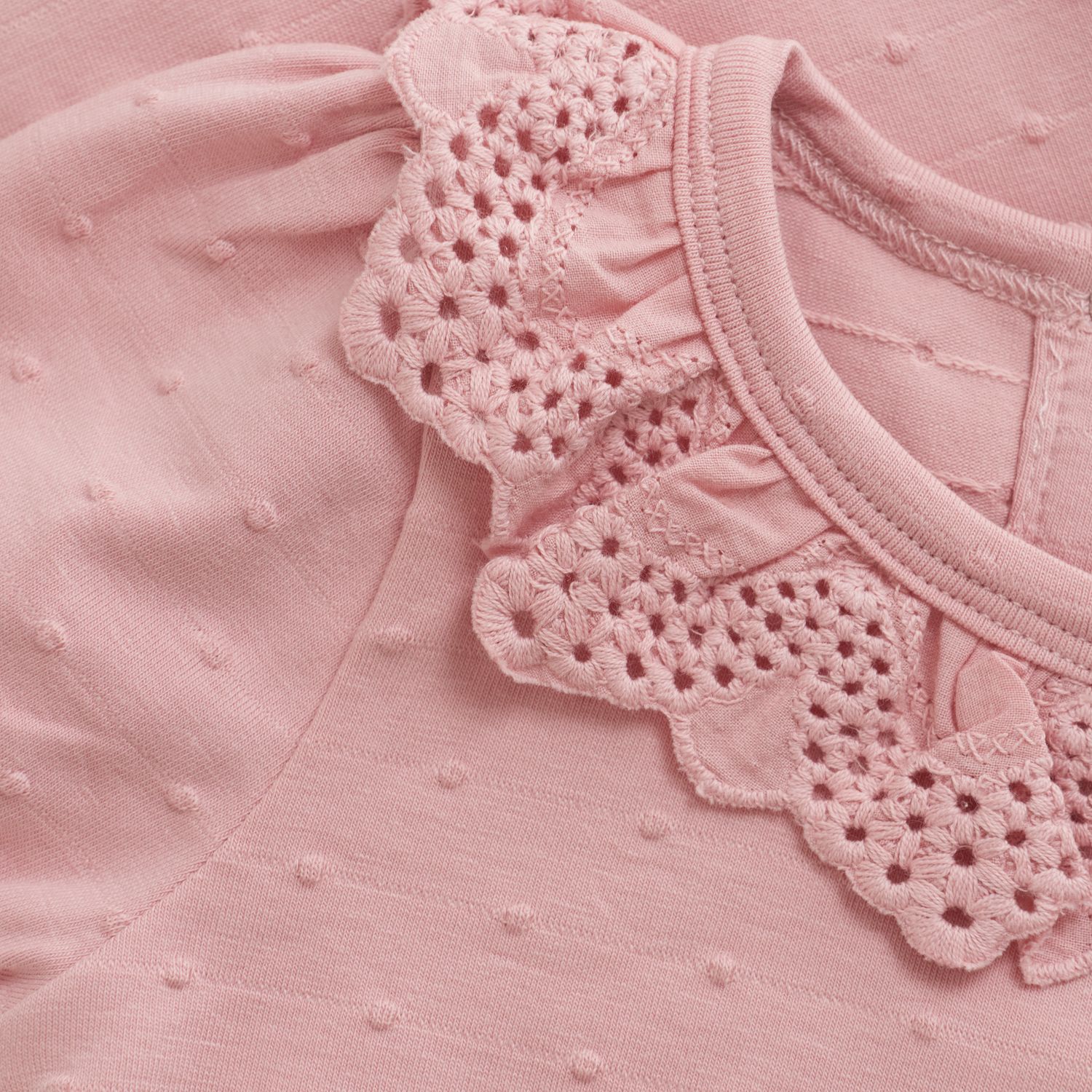 Bridal Rose Eyelet Collar Onesie