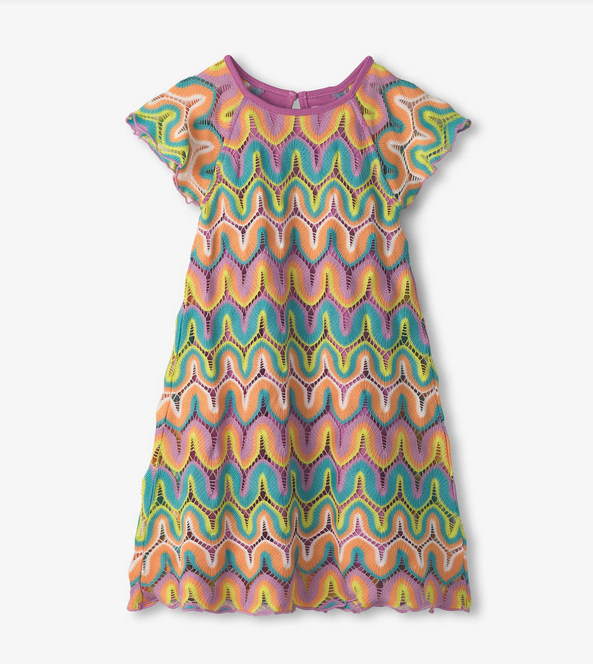 Rainbow Waves Crochet Dress