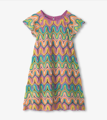 Rainbow Waves Crochet Dress