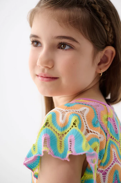 Rainbow Waves Crochet Dress