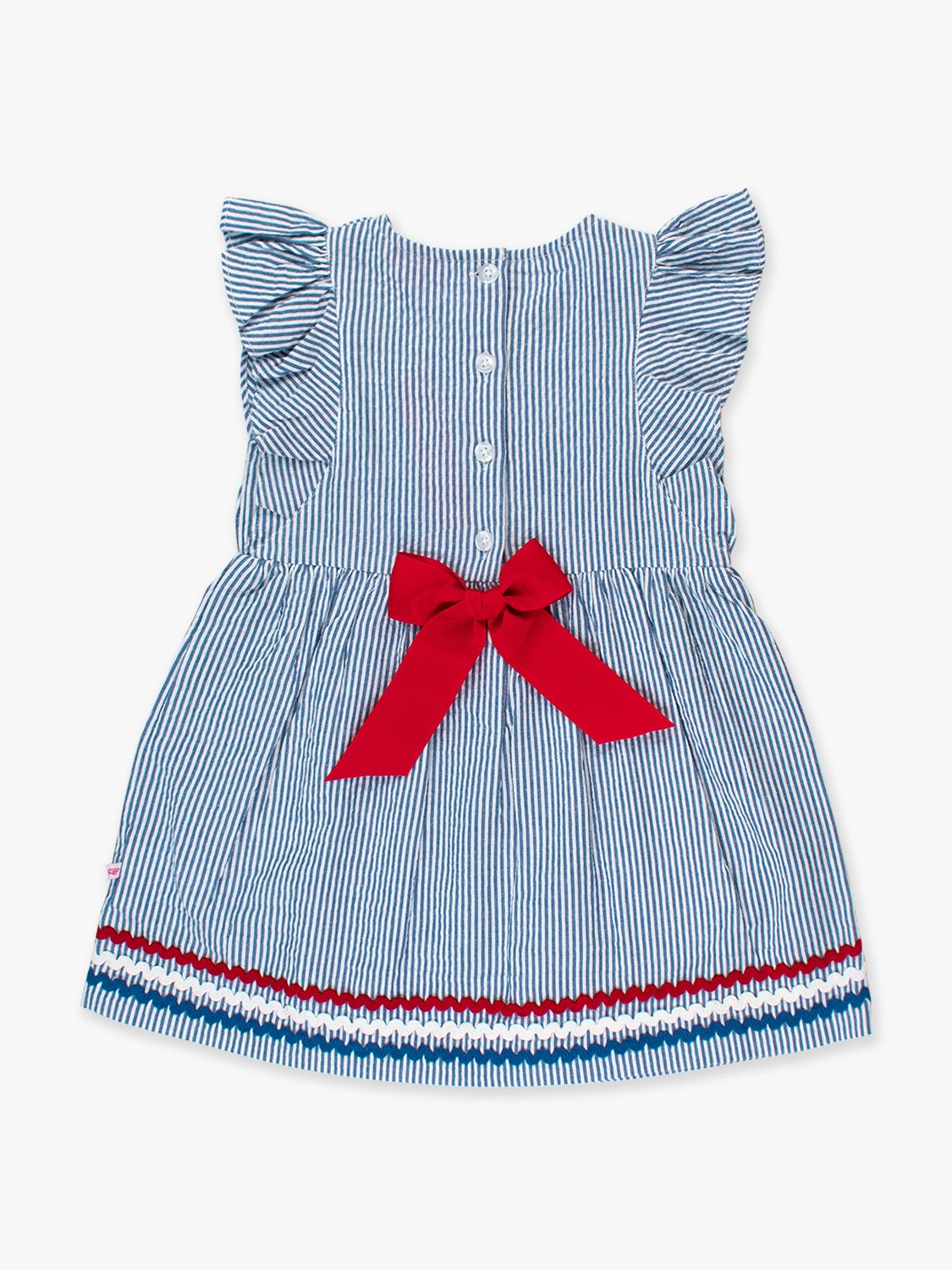 Woven Butterfly Sleeve Bow Dress