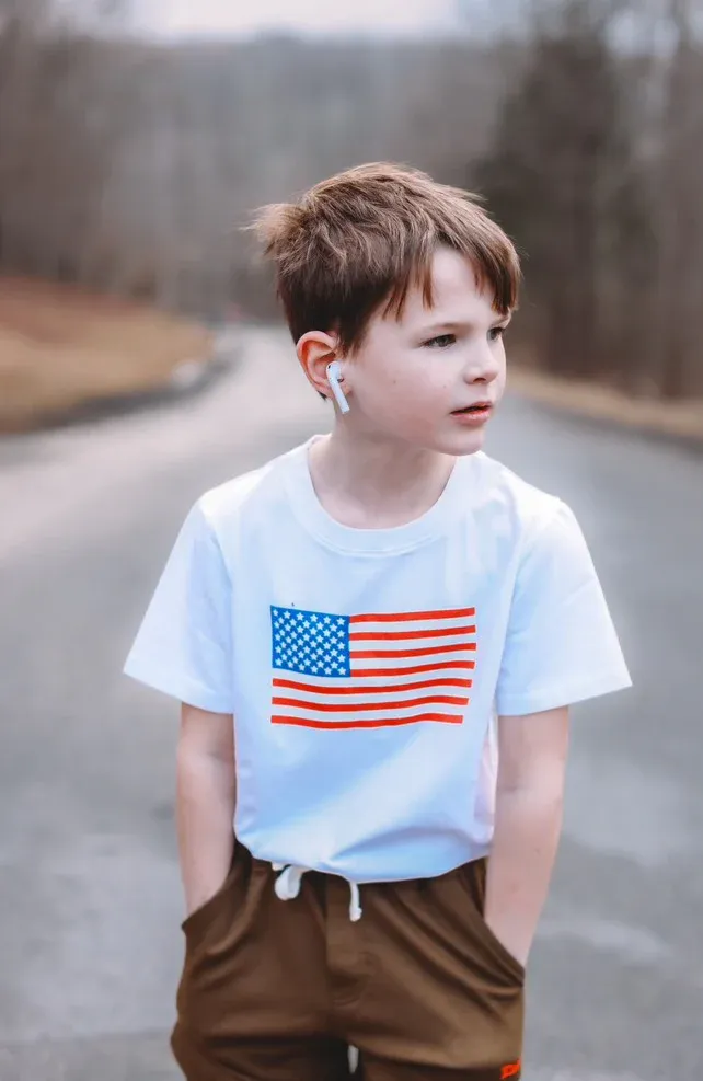 White Organic Flag Tee