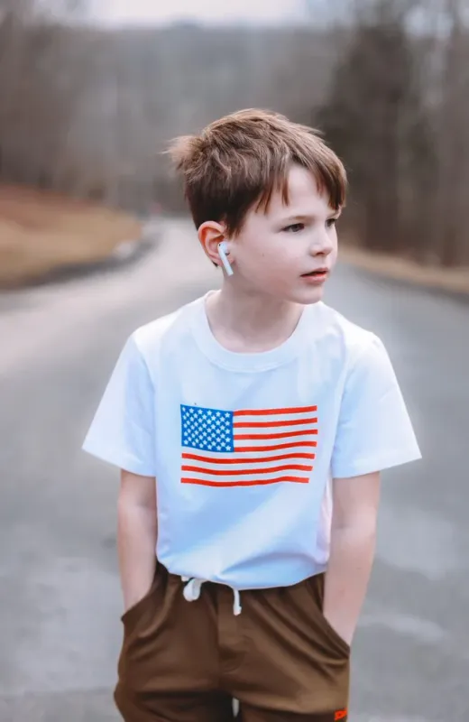 White Organic Flag Tee