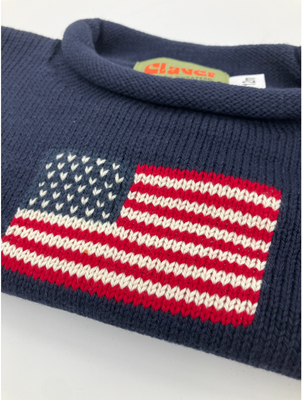 Navy Antique Flag Sweater