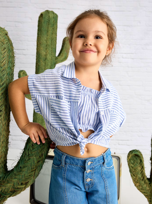 Indigo 2-Piece Striped Blouse