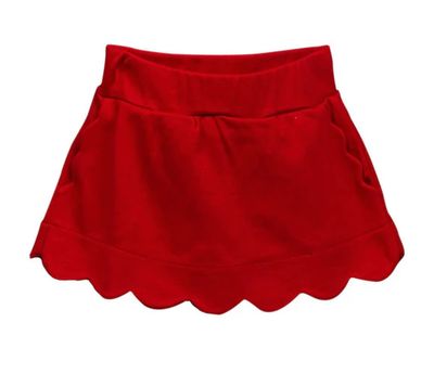 Red Scalloped Skort
