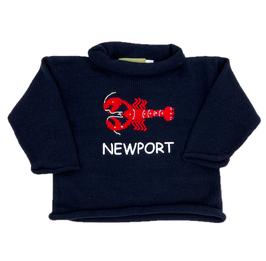 Thick Knit Embroidered Newport Lobster Sweater