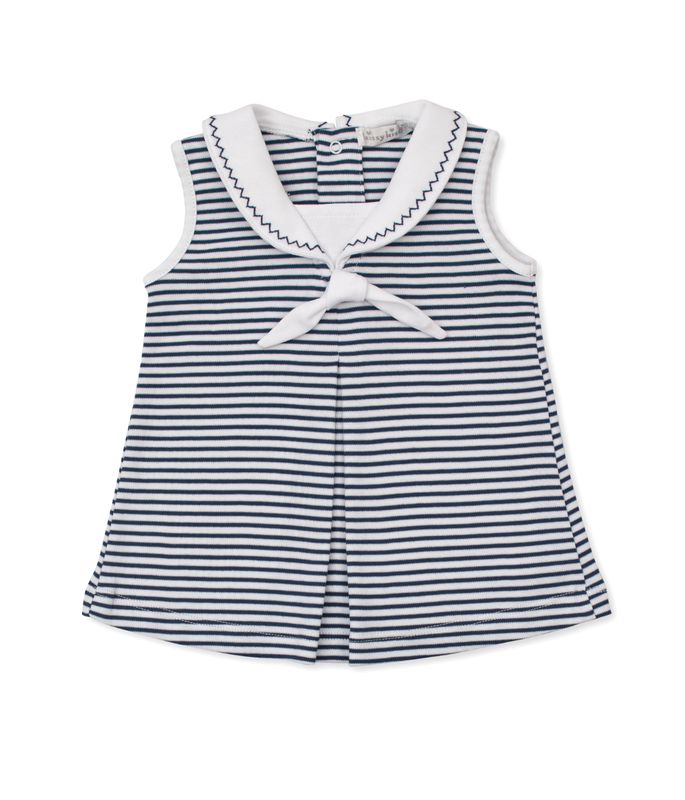 Navy Bold Stripes+Bright Stars Dress Set