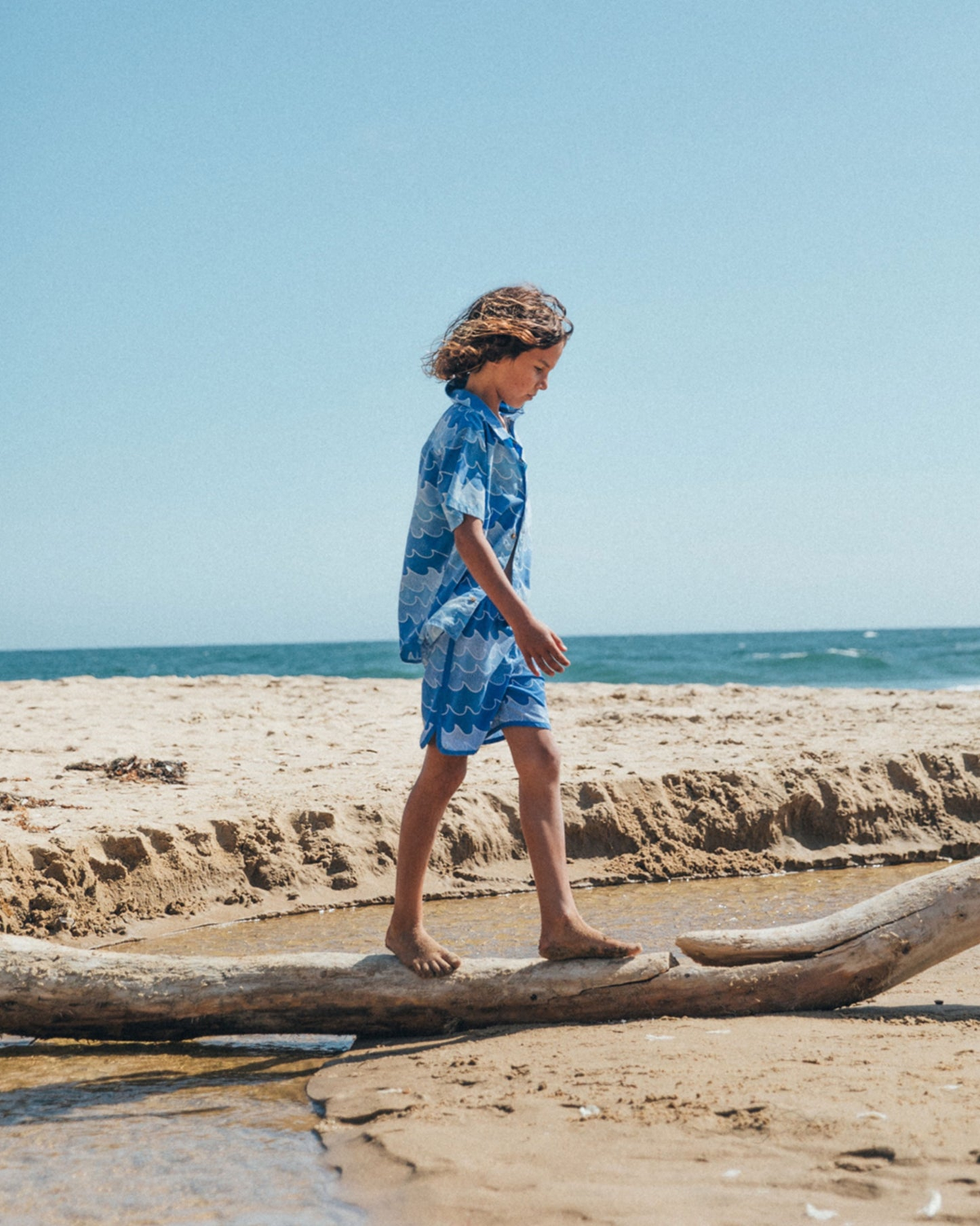 Marina Blue Cosmic Waves Button Down