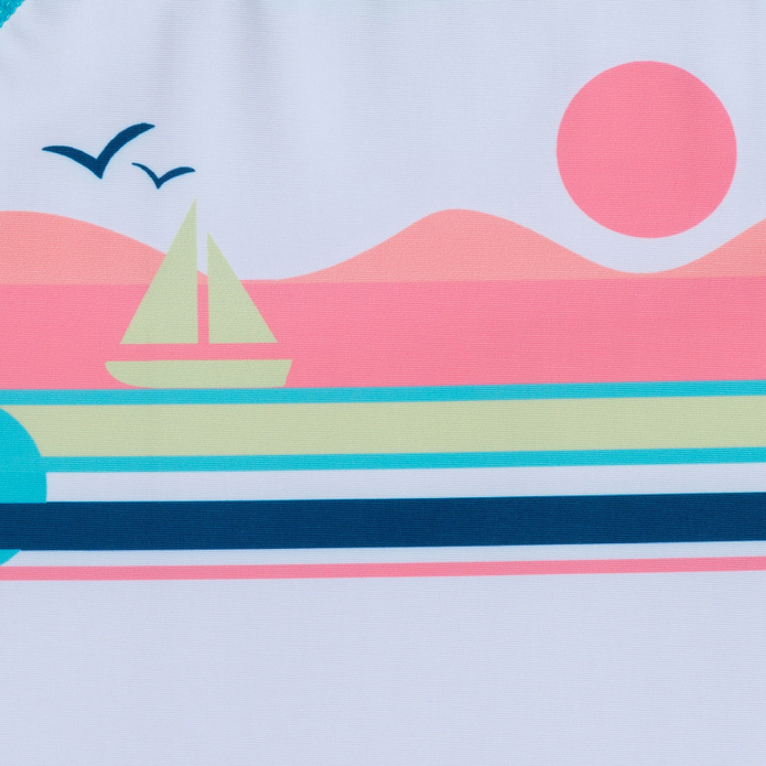 Sailboat Rash Guard+Swim Trunk Set