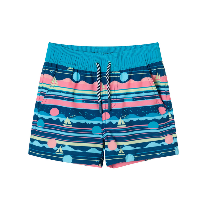 Sailboat Rash Guard+Swim Trunk Set