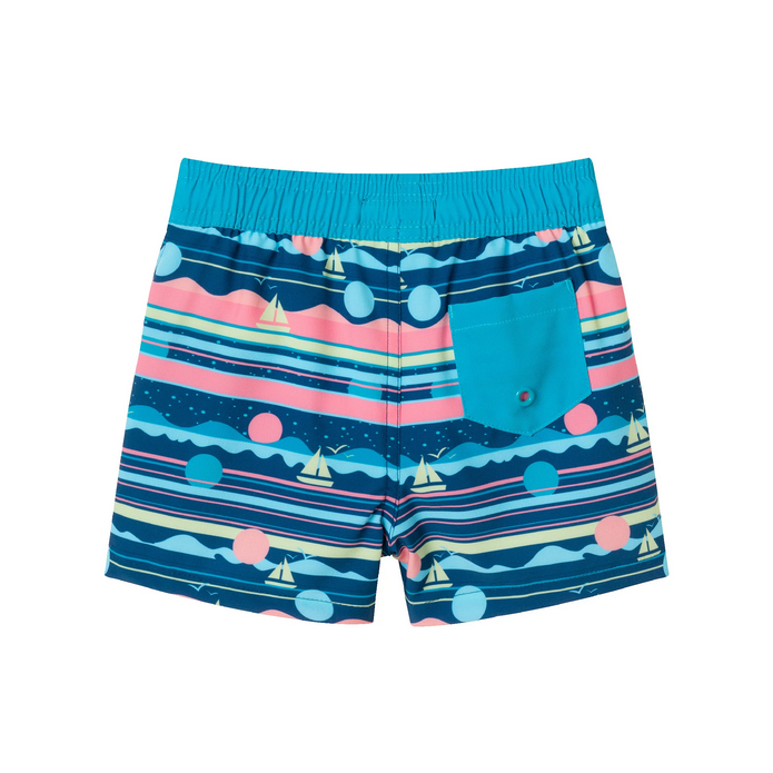 Sailboat Rash Guard+Swim Trunk Set