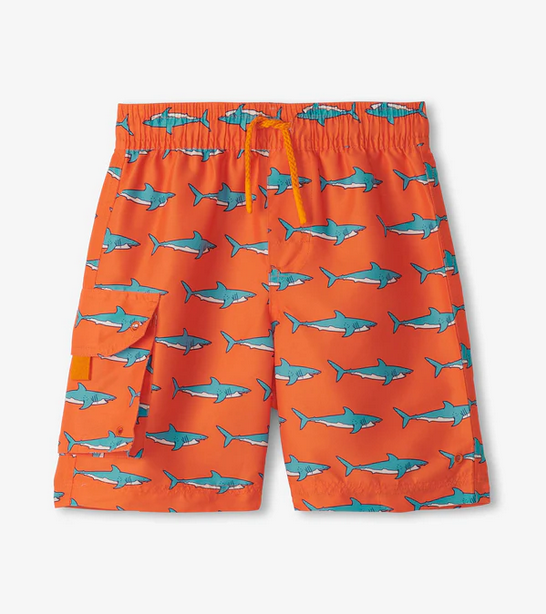 Orange Shark Tank Board Shorts