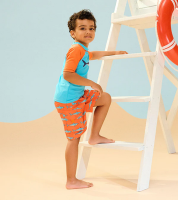 Orange Shark Tank Board Shorts