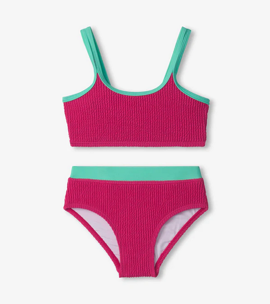 Fuchsia Purple Contrast Trim Bikini