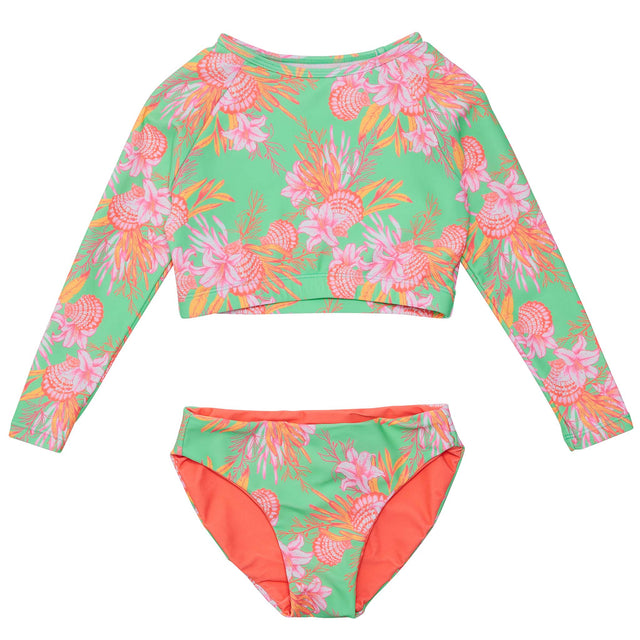 Coastal Shells Sustainable Crop Rash L/S Top Set
