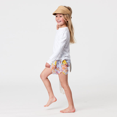 White Rouched Longsleeve Rash Top