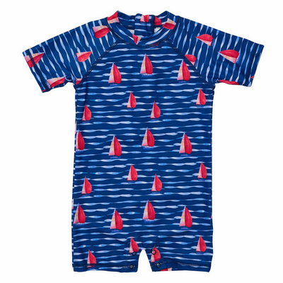 Sailboat Rock Shortsleeve Sunsuit