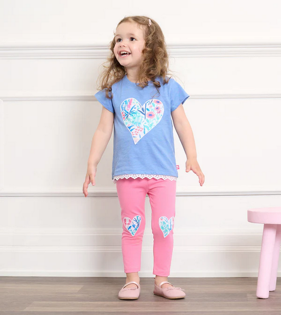Wildflower Heart Eyelet Trim Tee