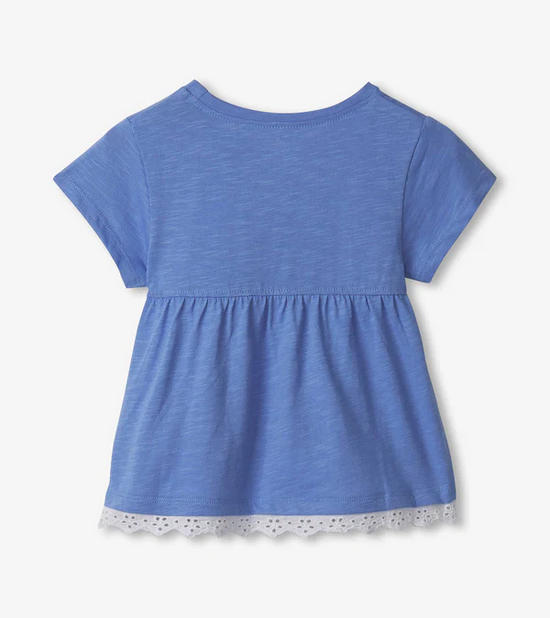 Wildflower Heart Eyelet Trim Tee