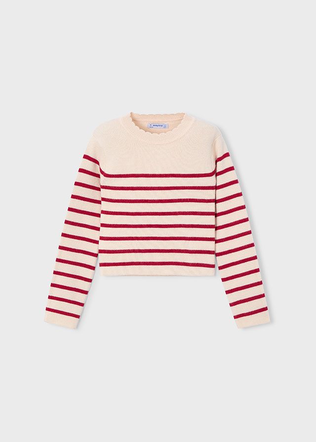 Almond Knit Striped Top
