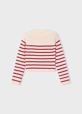 Almond Knit Striped Top